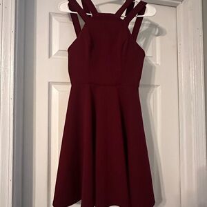 Elegant B. Darlin Burgundy Sleeveless Dress
